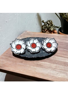 Taşdevri Life Tasdevri Life Decorative 3-Piece Lotus Candle Holder Gray  - Image 2