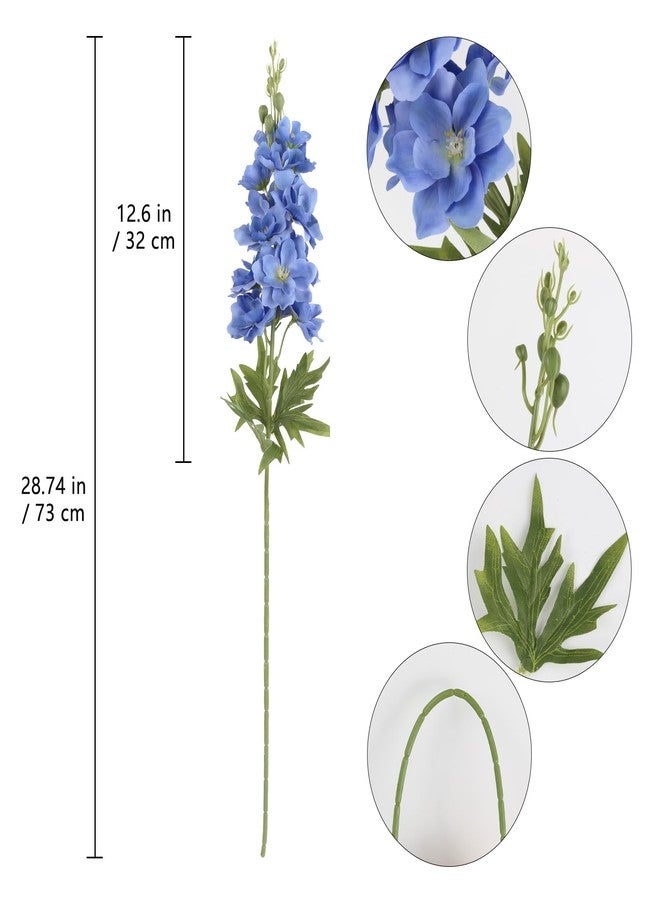 IPOPU Blue Delphinium Artificial Flowers,6PCS Faux Delphinium Bulk 28.74'' Realistic Silk Fake Snapdragon Flowers with Stems for Wedding Garden Table Home Decor (Deep Blue) - Image 3