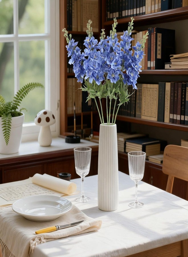 IPOPU Blue Delphinium Artificial Flowers,6PCS Faux Delphinium Bulk 28.74'' Realistic Silk Fake Snapdragon Flowers with Stems for Wedding Garden Table Home Decor (Deep Blue) - Image 5