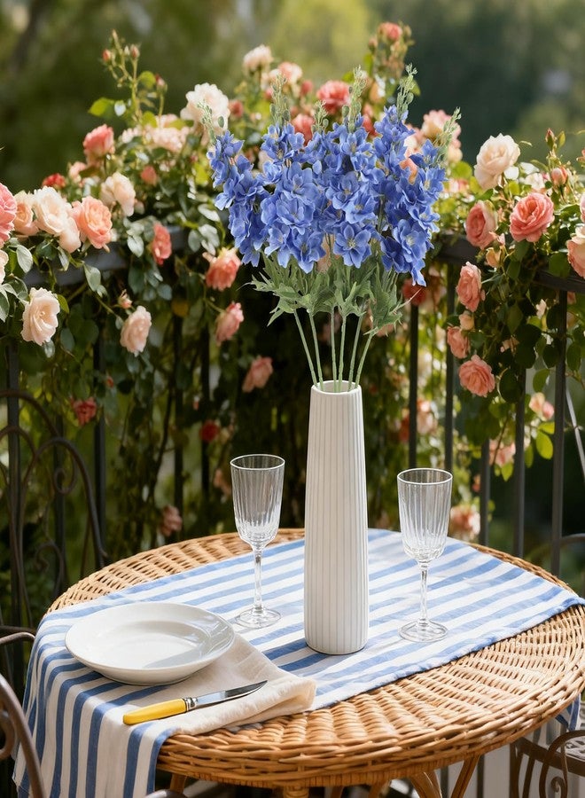 IPOPU Blue Delphinium Artificial Flowers,6PCS Faux Delphinium Bulk 28.74'' Realistic Silk Fake Snapdragon Flowers with Stems for Wedding Garden Table Home Decor (Deep Blue) - Image 2