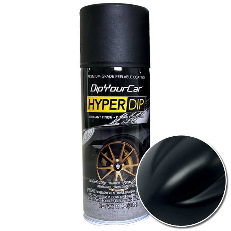 DipYourCar HyperDip Peelable Car Paint in a Can - Automotive Spray/Aerosol Auto Protection and Color for Wheels, Emblems, Mirror, and More - Frozen Black
