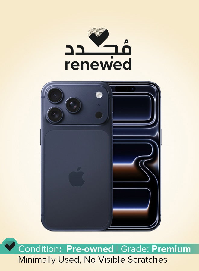 ابل  مجدد - آيفون 17 برو 512 جيجابايت أزرق داكن 5G (eSim فقط) مع فيس تايم - النسخة الدولية - Image 1