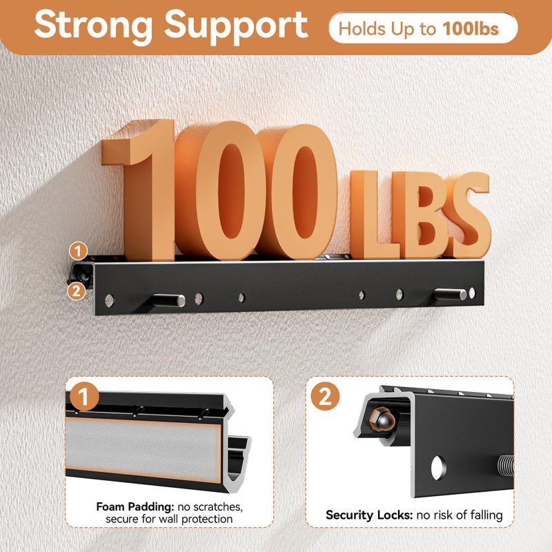 Antimbee Studless TV Wall Mount for Drywall, No Stud Hanger for 12â€“55 Inch, No Drill Wall Mount TV Bracket, VESA Max 400x400, Up to 100lbs, Low Profile, Tilts 5Â°, No Damage, Easy Install for Rental Apartment - Image 5