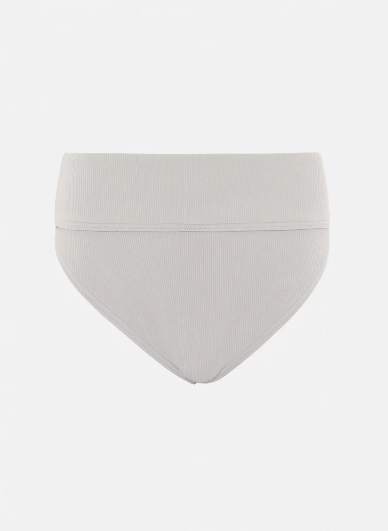 Lichi Ribbed high-rise bikini bottoms