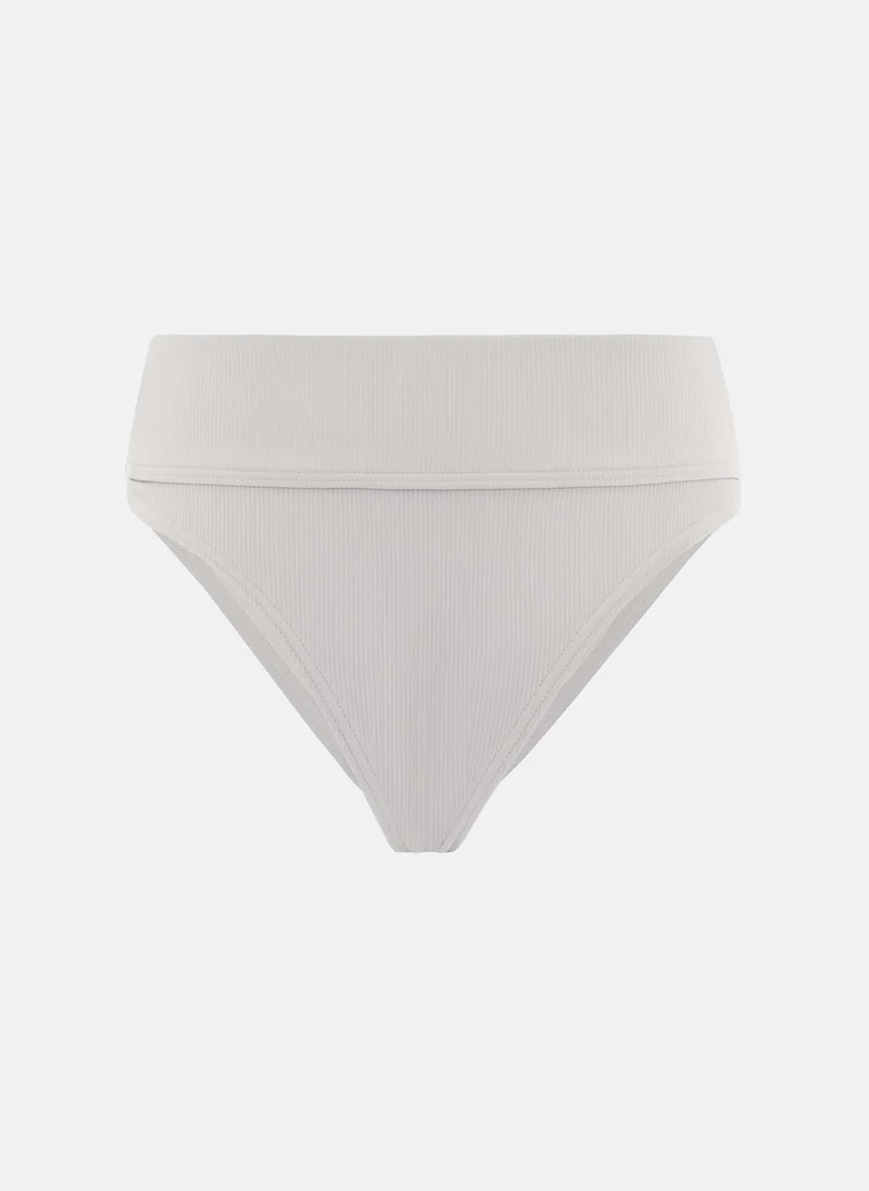 Lichi Ribbed high-rise bikini bottoms