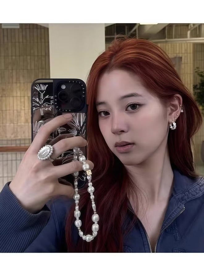 Phone Charm Phone Wrist Strap for Women Phone Chain Phone Lanyard Handmade Cell Phone Accessories for Women Classic Pearl  - Image 3
