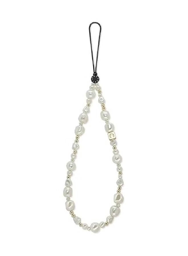 Phone Charm Phone Wrist Strap for Women Phone Chain Phone Lanyard Handmade Cell Phone Accessories for Women Classic Pearl