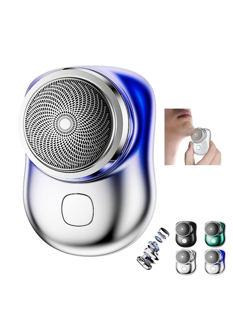 ELTRAZONE Mini&Portable Electric Shaver, New Pocket Portable Electric Shave, Magic USB Mini Shaver Electric Razor For Men, Rechargeable Travel Razors For Men Electric Shaver For Shaving Face(Blue) - Image 1