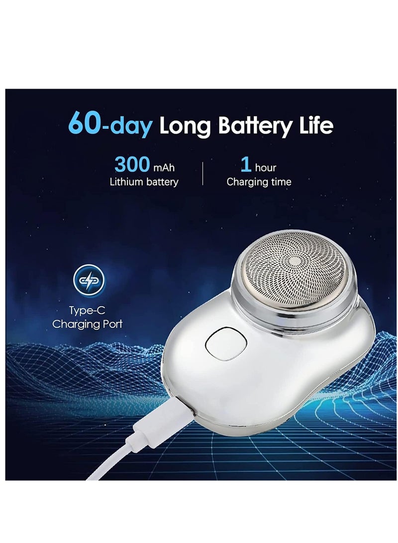 ELTRAZONE Mini&Portable Electric Shaver, New Pocket Portable Electric Shave, Magic USB Mini Shaver Electric Razor For Men, Rechargeable Travel Razors For Men Electric Shaver For Shaving Face(Blue) - Image 3