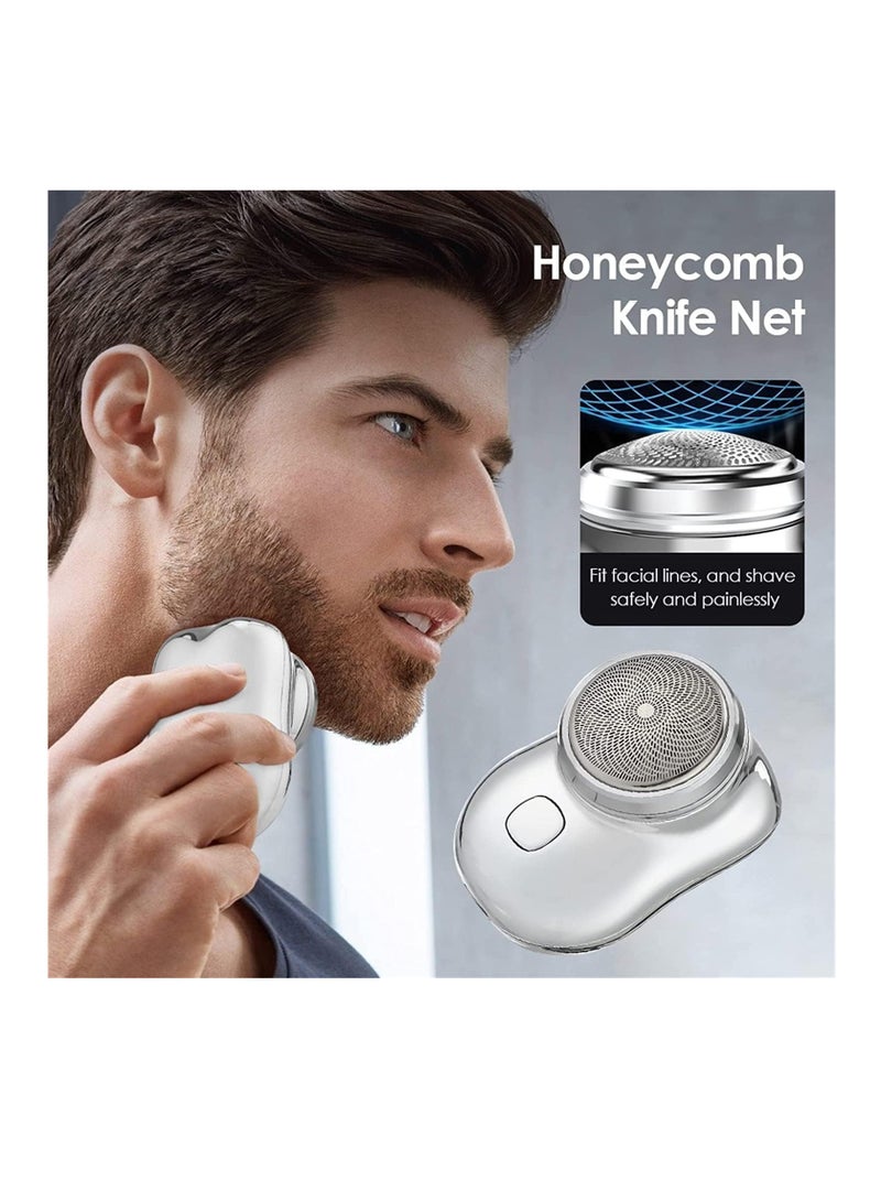 ELTRAZONE Mini&Portable Electric Shaver, New Pocket Portable Electric Shave, Magic USB Mini Shaver Electric Razor For Men, Rechargeable Travel Razors For Men Electric Shaver For Shaving Face(Blue) - Image 2