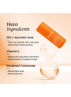 foxtale 15% Vitamin C Face Serum For Glowing Skin | Pure L-Ascorbic Acid And Vitamin E | Brightening Serum For Dark Spots,Dull Skin,Uneven Skin Tone | All Skin Types | 10 Ml  - Image 2