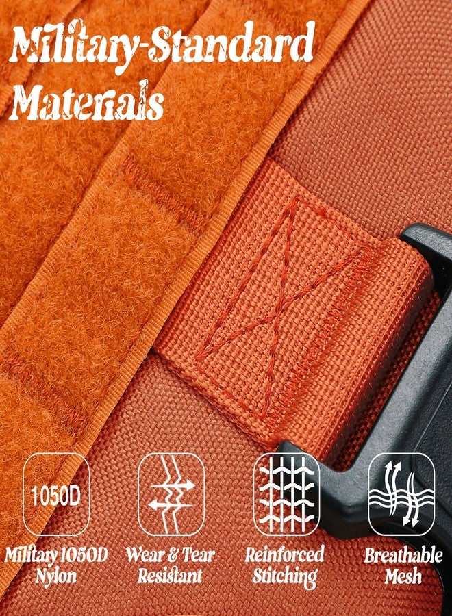 رابيتجو حزام تكتيكي للكلاب من رابيت جو، حزام متين للحيوانات الأليفة مع مقبض، سترة خدمة مانعة للشد، سترة عسكرية قابلة للتعديل للكلاب الصغيرة للتدريب والصيد والمشي، برتقالي، صغير - Image 5