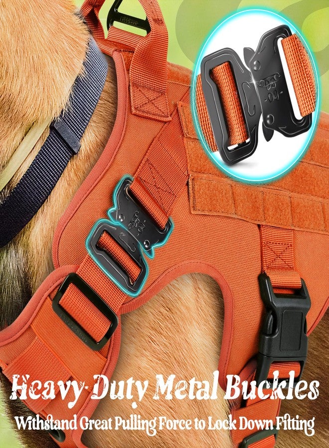 رابيتجو حزام تكتيكي للكلاب من رابيت جو، حزام متين للحيوانات الأليفة مع مقبض، سترة خدمة مانعة للشد، سترة عسكرية قابلة للتعديل للكلاب الصغيرة للتدريب والصيد والمشي، برتقالي، صغير - Image 2