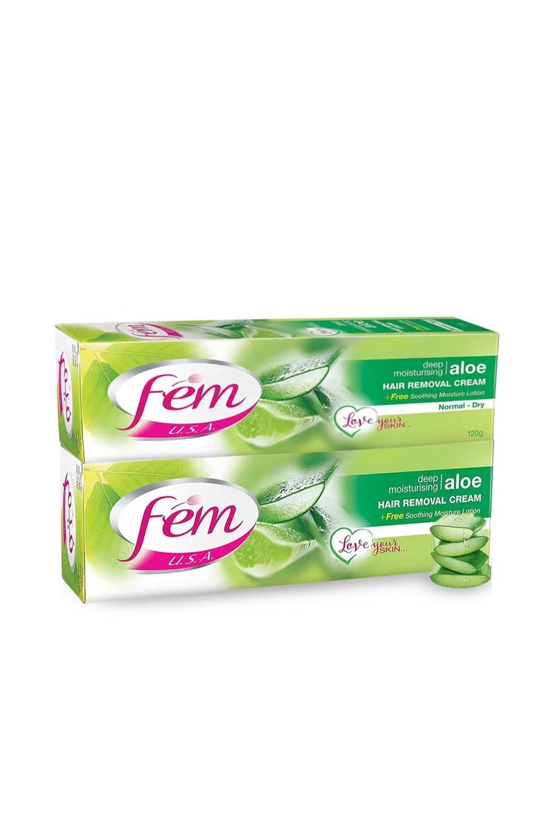 fem 2 Pcs Aloe Skin Softening Hair Removal Cream 120g