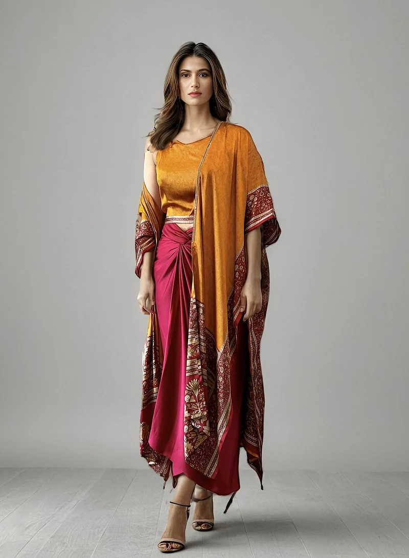 ECSTACY Cape Dress Set