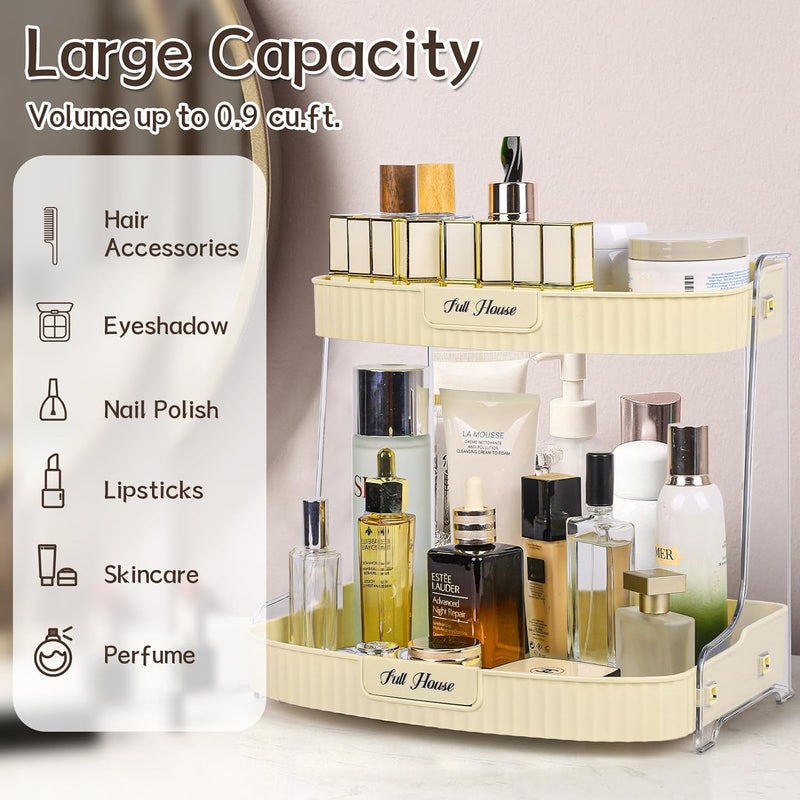 Brikipth Brikipth Perfume Organizer 2 TierPerfume Organizer Bathroom Organizer Countertop Dresser Makeup Vanity Skincare Storage Tray Shelf Rack Senior Room Decor Aesthetic Display Accessories  - Image 3