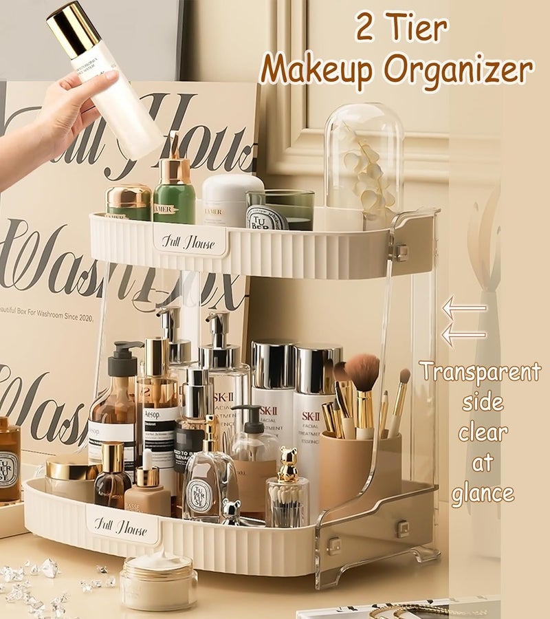 Brikipth Brikipth Perfume Organizer 2 TierPerfume Organizer Bathroom Organizer Countertop Dresser Makeup Vanity Skincare Storage Tray Shelf Rack Senior Room Decor Aesthetic Display Accessories  - Image 5