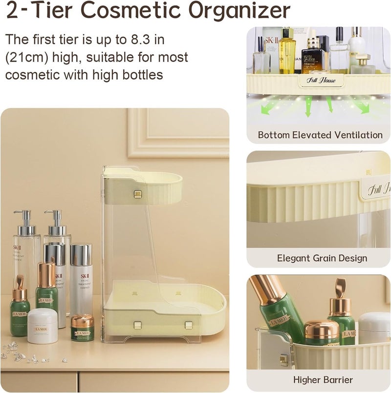 Brikipth Brikipth Perfume Organizer 2 TierPerfume Organizer Bathroom Organizer Countertop Dresser Makeup Vanity Skincare Storage Tray Shelf Rack Senior Room Decor Aesthetic Display Accessories  - Image 4
