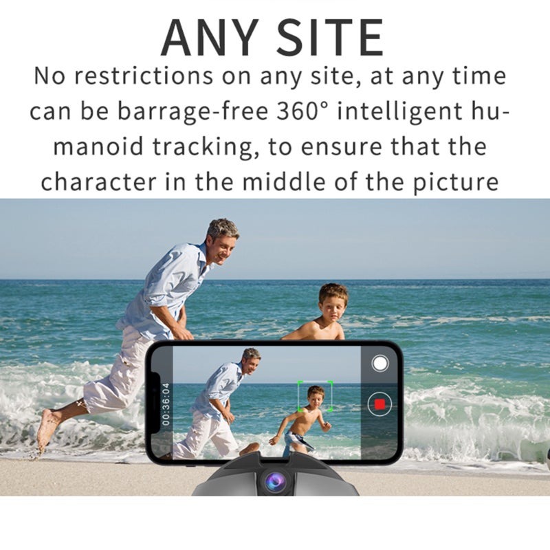 AI Auto Face Tracking Gimbal Smartphone Stabilizer 360° Rotation Gesture Control - No APP Required Desktop Robot Cameraman for Vlog Live Streaming Video Recording - Image 5