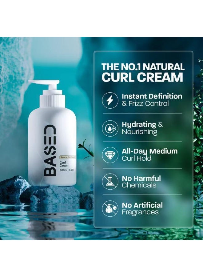 Based Curl Cream Styler, Anti Frizz Curling Cream for Curly Hair, Repair, Define, Hydrate & Style with Natural Frangrance (6.8oz Pack of 1) - Image 2