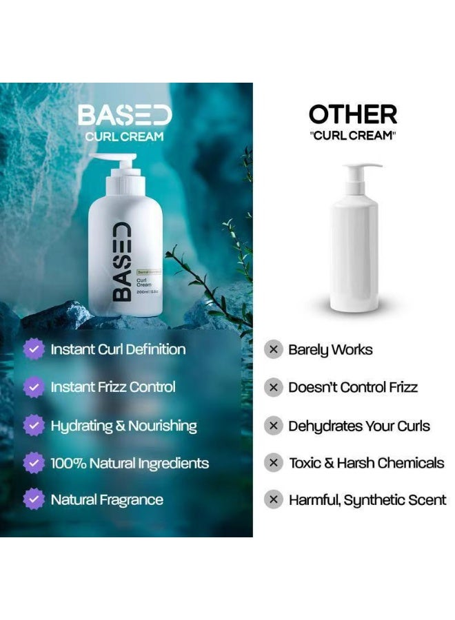 Based Curl Cream Styler, Anti Frizz Curling Cream for Curly Hair, Repair, Define, Hydrate & Style with Natural Frangrance (6.8oz Pack of 1) - Image 4