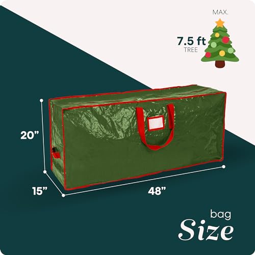 Handy Laundry, Christmas Tree Storage Bag - Stores 7.5 Foot Artificial Xmas Holiday Tree, Durable Waterproof Material, Zippered Bag, Carry Handles, Protects Against Dust, Insects and Moisture. - Image 3