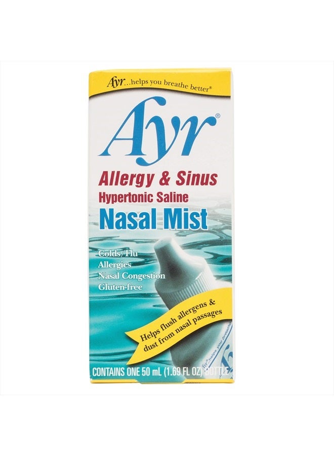 AYR Allergy & Sinus Hypertonic Saline Nasal Mist, White, 1.69 Fl Oz  - Image 1