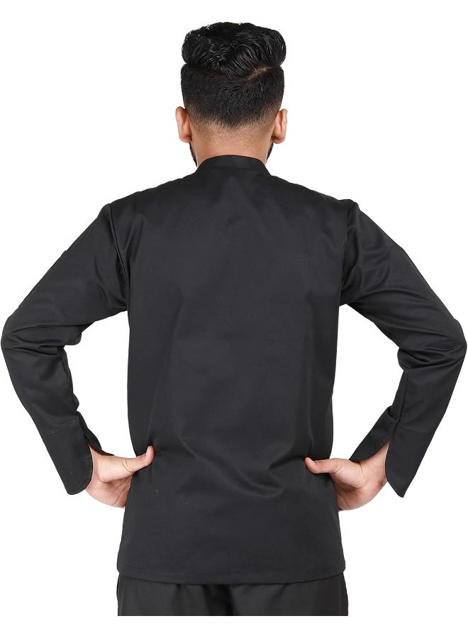 YANEK Chef Jacket Coat Long Sleeve with Snap Buttons - Image 2