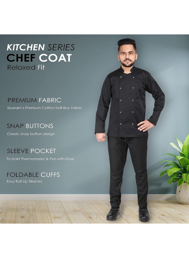 YANEK Chef Jacket Coat Long Sleeve with Snap Buttons - Image 4