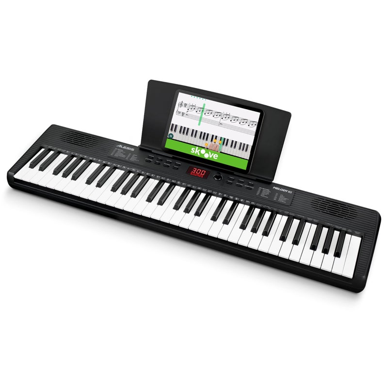 Alesis بيانو الكيبورد أليسيز ميلودي 61 MK4 للمبتدئين مع 61 مفتاح ومكبرات صوت وحامل لوحي/نوتة موسيقية و300 صوت ودروس موسيقية - Image 1