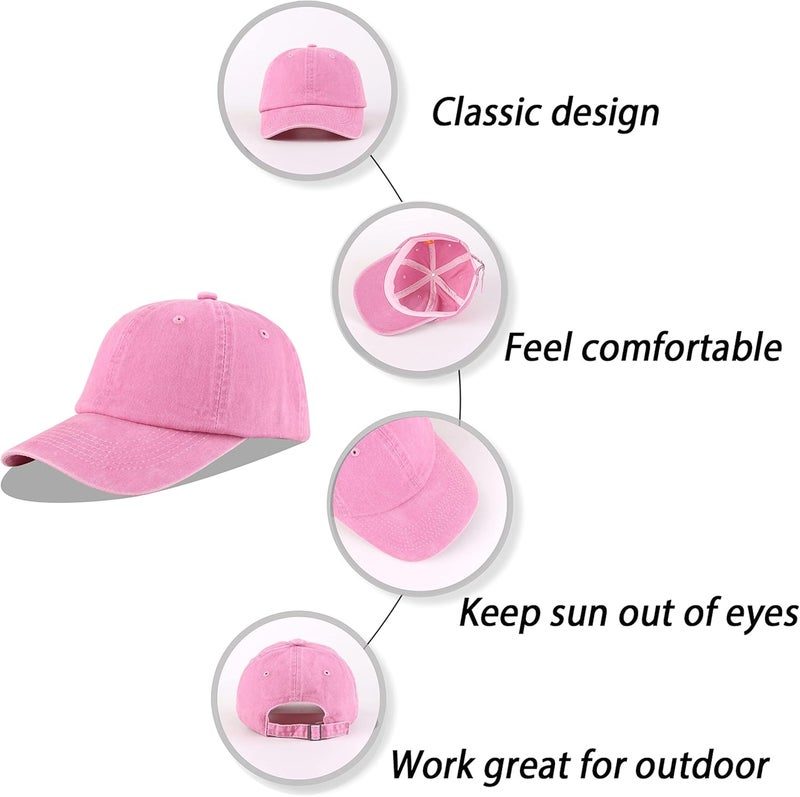 LANGZHEN Unisex Baseball Cap 100% Cotton Fits Men Women Washed Denim Adjustable Dad Hat - Image 5
