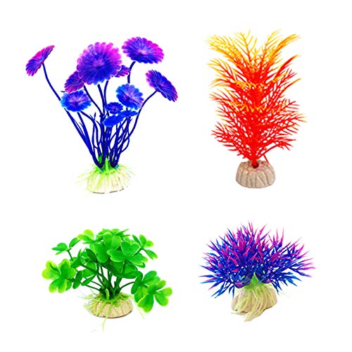 CousDUoBe Artificial Aquatic Plants 11 Pcs Small Aquarium Plants Artificial Fish Tank Decorations，Used for Household and Office Aquarium Simulation Plastic Hydroponic Plants - Image 2