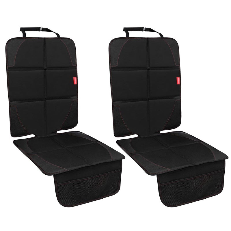 MORROLS Car Seat Protector, 2 Pack Carseat Protector with Thick Padding, Baby/Pets for Child Car Seat-Mesh Pockets-Waterproof-Universal Size(Black) - Image 1