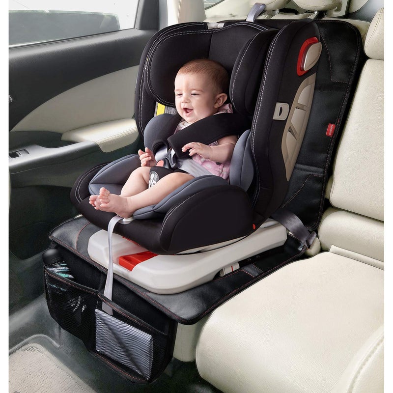 MORROLS Car Seat Protector, 2 Pack Carseat Protector with Thick Padding, Baby/Pets for Child Car Seat-Mesh Pockets-Waterproof-Universal Size(Black) - Image 3