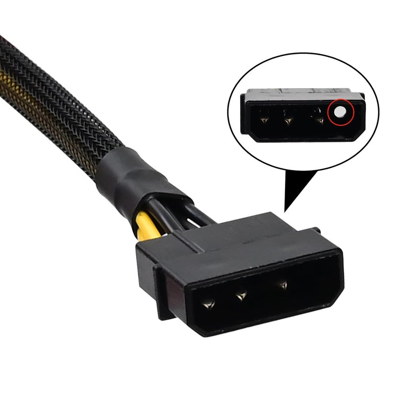 COMeap Molex to CPU 8 Pin EPS Power Cable, LP4 Molex Male to CPU 8 Pin (4+4) EPS-12V Adapter Converter Sleeved 13-inch(33cm) - Image 3