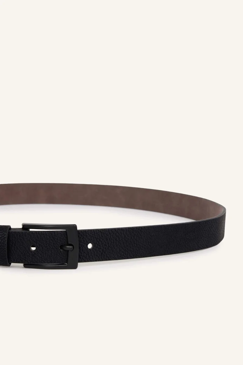 ديفاكتو Man Rectangle Clasp Faux Leather Classic Belt