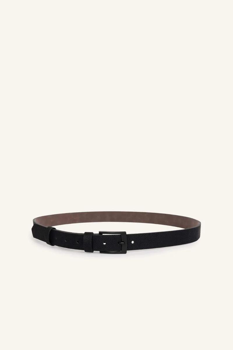 ديفاكتو Man Rectangle Clasp Faux Leather Classic Belt