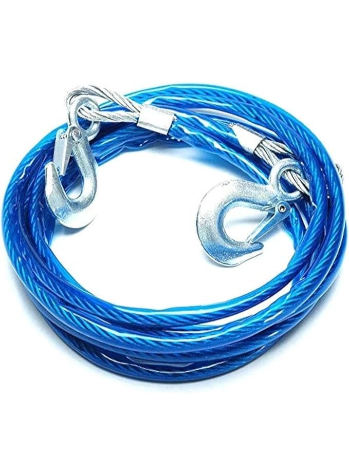 Heavy Duty Car Tow Cable – 4m Steel Wire with Hook – 7 Ton Capacity for Trailer and Vehicle Emergency Towing - Image 1