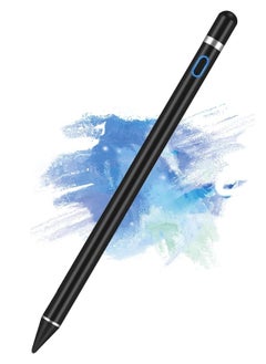 Active Stylus Pen for Android,iOS, iPad/iPad 2/New iPad 3/iPad4/iPad Pro/iPad Mini/iPad Mini 2/3 /4 and Most Tablet,1.5mm Fine Point Rechargeable Digital Stylus Pen（Black