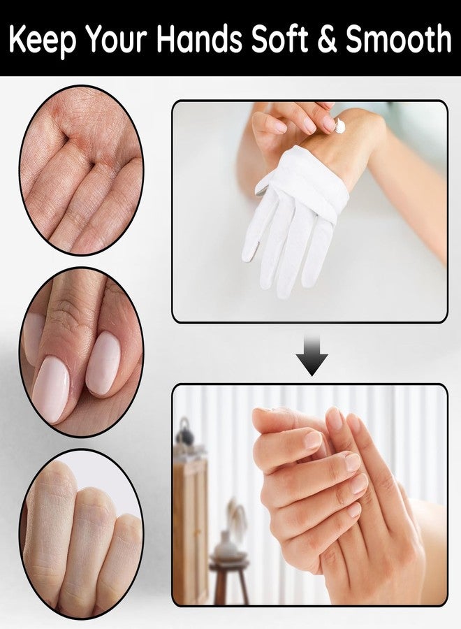 Segbeauty 12pcs Touchscreen Fingers Moisturizing Gloves, 6 Pairs Hand Gloves Moisturizing Overnight with Elastic Band for Women and Men, White Cotton Gloves Overnight Sleeing for Work Dry Hands Medium - Image 5