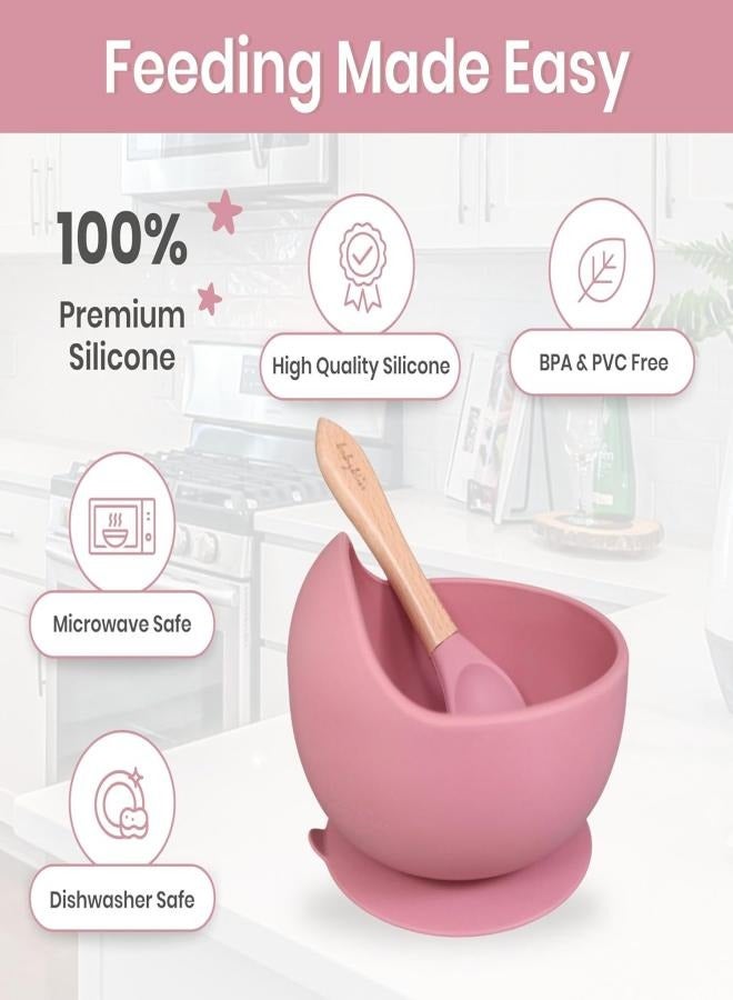 iMissiu Baby Feeding Bowls with Suction and Spoon Set BPA-Free Toddler and Baby Food Bowls Red for Everyday Use Home and Travel - Image 3