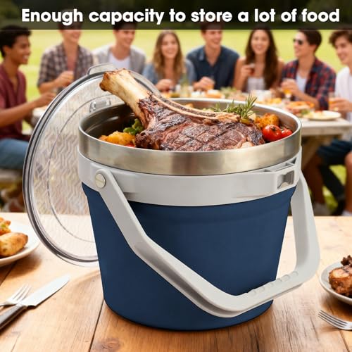 COKTIK 7L Insulated Ice Bucket with Lid，Double Wall Vacuum Stainless Steel Beverage Bucket Keeps Frozen Longer，Holds 6 Longnecks or 3 Bottles of Wine，for Cocktail, Champagne, (Navy,1 Pack) - Image 5