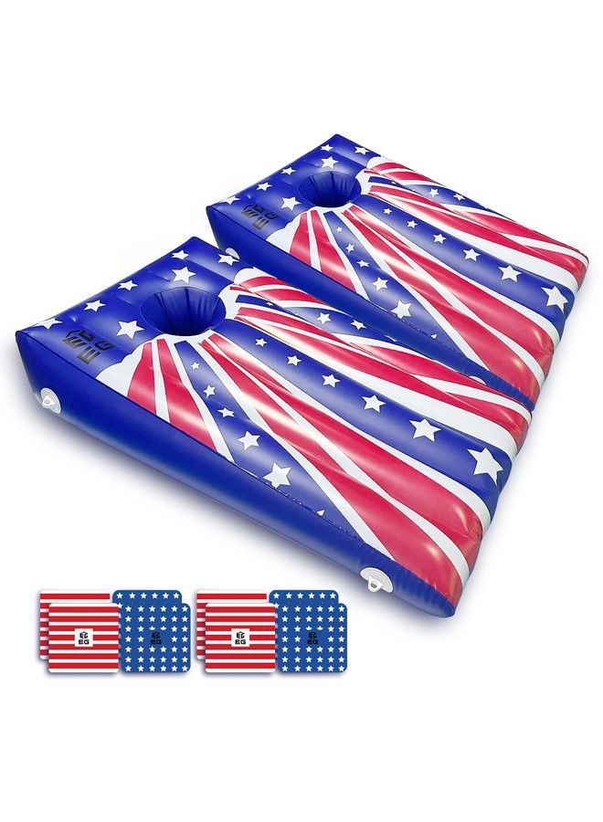 fisca Pool Cornhole Game Inflatable Floating Bean Bag Toss Game Toy Summer Pool Party Toys For Kids Teens Adults And Family Including 8 Floating Bean Bags (2 Pack) - Image 2