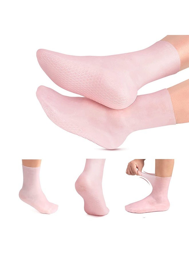 Generic Gel Moisturizing Socks,Women Foot Spa Pedicure Socks for Repairing Cracked Heel, Dry Feet, Softening Calluses, Rough Skin, Size S(35-39), L(40-44),Pink Color  - Image 1