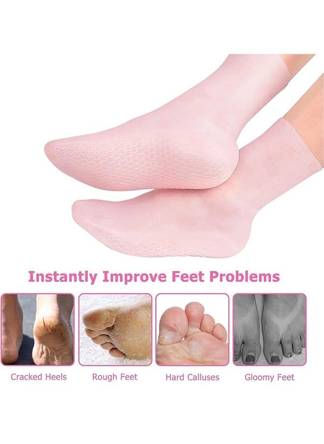 Generic Gel Moisturizing Socks,Women Foot Spa Pedicure Socks for Repairing Cracked Heel, Dry Feet, Softening Calluses, Rough Skin, Size S(35-39), L(40-44),Pink Color  - Image 3