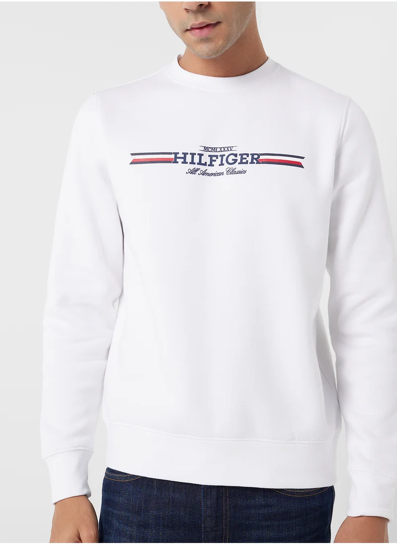 تومي هيلفيغر Logo Crew Neck Sweatshirt