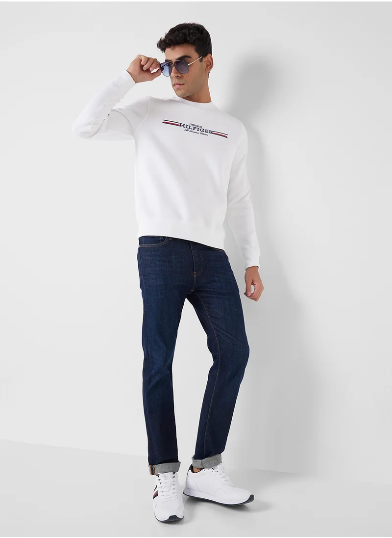 تومي هيلفيغر Logo Crew Neck Sweatshirt
