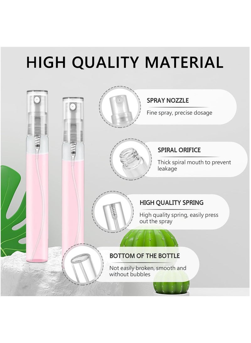 Home zone Mini Spray Bottles 70PCS 10ML Clear Glass Perfume Bottles Refillable Fine Mist Spray Bottles Empty Fragrance Scent Sample Spray Containers Cosmetics Make up Atomizer for Cleaning Travel Essential Oils - Image 3