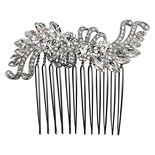 Faship Gorgeous Clear Crystal Floral Hair Comb