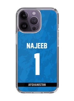 Classic Clear Case for iPhone 15 Pro , Hybrid Soft Case Transparent Cover - Player Name - Najibullah Zadran, Jersey Number- 1